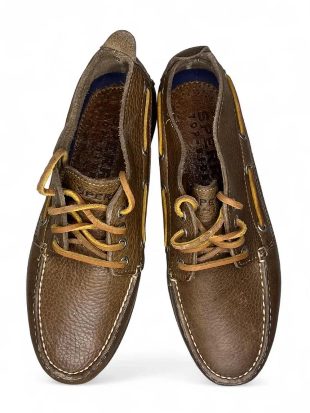 Sperry Top-Sider Authentic Original 2-Eye Boat Loafers Men 8 Brown Leather Shoes